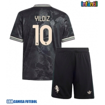 Camisa de Futebol Juventus Kenan Yildiz #10 Equipamento Alternativo Infantil 2025-26 Manga Curta (+ Calças curtas)
